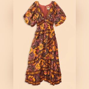 Farm Rio Blush Garden Bloom Maxi Dress size M